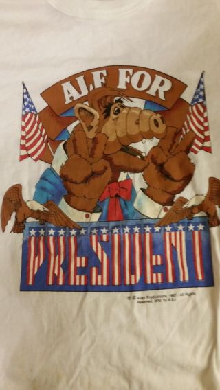 Alf For President 1987 Alien Production Vintage,  Licensed Shirt Medium