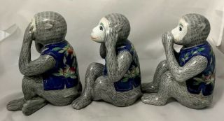 VIntage Monkeys See No Evil Hear No Evil Speak No Evil Figurines 7.  5” 6