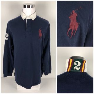 Polo Ralph Lauren Mens Xl Shirt Blue 2 Rugby 3 Faded Vintage Look Nwt $145