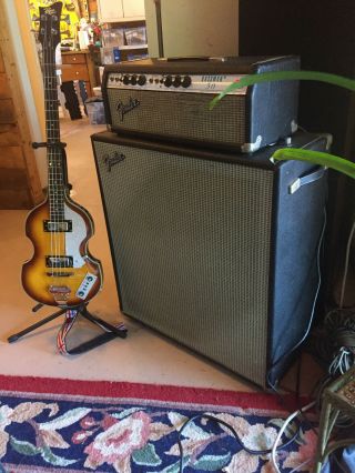 Fender Bassman 50 Amp And Speaker Cabinet Vintage 1968.  Rebuilt And