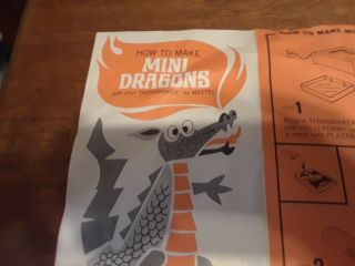 Vintage 1967mattel How To Make Mini Dragons,  Thing Maker Directions