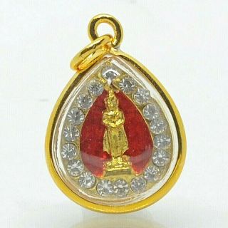 Thailand Amulets Necklace Pendant Gold Plate Antique Buddha Powerful Protection