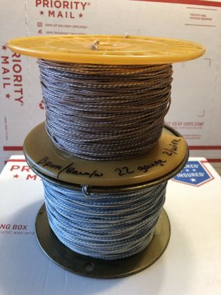 2 Reels Of Vintage Western Electric Cloth Wire Amplifier Project Heavy 22 Gauge