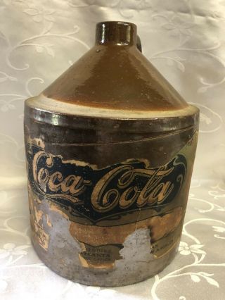 Rare Coca - Cola One Gallon Stoneware Syrup Jug - Early 1900’s