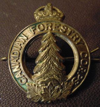 Canada Ww2 Canadian Forestry Corps Cap Badge Kc