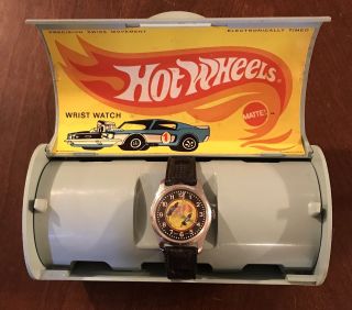 Rare 1970 Hot Wheels Bradley Time Wrist Watch With Case Mattel