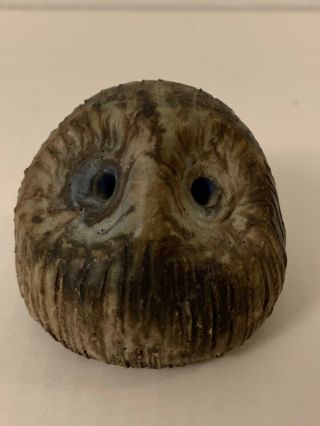 Vintage McCarty Pottery Merigold Mississippi Owl Bird Animal Figure Nutmeg RARE 2