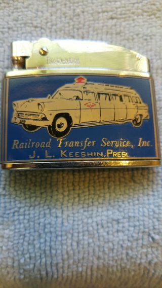 Vintage Rosen Nesor Railroad Transfer Service Flat Advertising Lighter