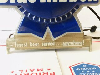 RARE Vintage PABST BLUE RIBBON Beer Advertising Store Display Sign Light Lamp 4