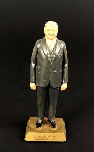 Vintage 1960s Marx Hand Painted Herbert Hoover 31st Us President 2.  75 " Figurine
