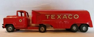 Vintage 1960’s Buddy L Red Pressed Steel Texaco Gas Fuel Toy Truck