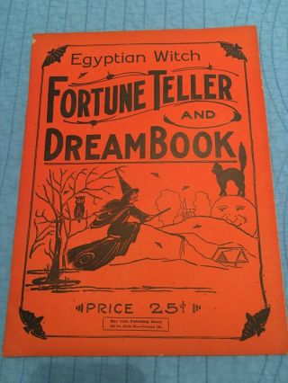 Vintage Halloween Ephemera Fortune Teller Dream Book Egyptian Witch