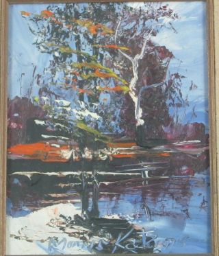 Vintage 1975 Oil Painting " Winter Lake " By Morris Katz Listed