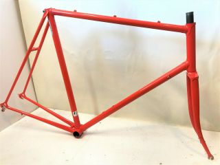 Vintage Lugged Steel Cro - Moly (tange) Frame And Fork Shimano Dropouts 61cm