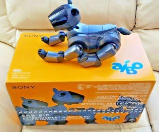 Sony Aibo Robot Ers - 210 Dark Gray [boxed] W/ Aibo Life - & - Rare