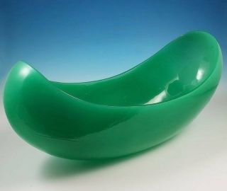 Rare Frederick Carder Steuben Jade Green Art Glass Centerpiece Bowl 6515 Canoe