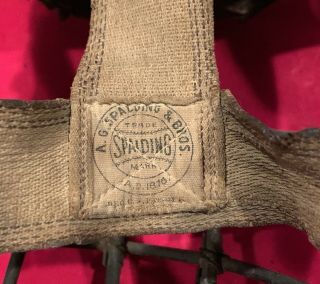 Antique c.  1905 Spalding Pre - Weld Spiderman Style Baseball Catcher ' s Mask Early 2