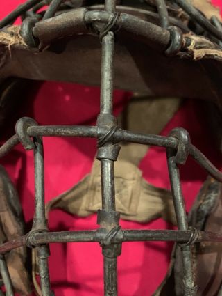 Antique c.  1905 Spalding Pre - Weld Spiderman Style Baseball Catcher ' s Mask Early 4