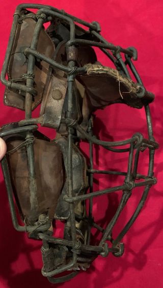 Antique c.  1905 Spalding Pre - Weld Spiderman Style Baseball Catcher ' s Mask Early 6