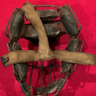 Antique c.  1905 Spalding Pre - Weld Spiderman Style Baseball Catcher ' s Mask Early 8