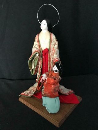 Rare Japanese Madonna Ningyo Dolls Of A Mother And Child Virgin Mary And Jesus