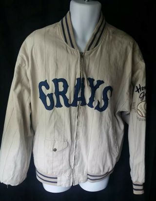Rare Men Xl Vintage Homestead Grays Reversible Jacket Negro League
