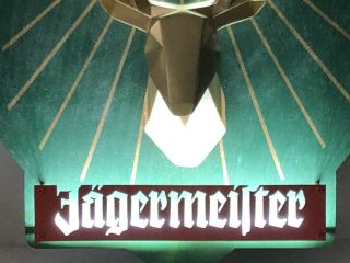 Vintage Jagermeister Jager Liqueur Bar LED Lighted Deer Head Advertising Sign 4