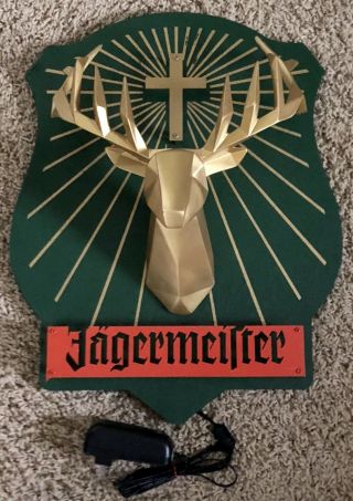 Vintage Jagermeister Jager Liqueur Bar LED Lighted Deer Head Advertising Sign 7