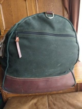 Vintage Orvis Battenkill leather canvas hunting Duffle Bag.  PRE OWNED.  29X14X13 4