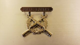U S Marine Corp Rifle Expert Shooting Medal Badge Sterling Krew