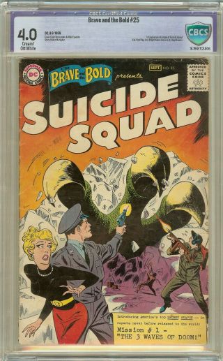 Brave And The Bold 25 Cbcs 4.  0 Vintage Dc Key 1st Suicide Squad,  Rick Flagg 10c