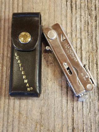 Leatherman Usa Crunch Multi Tool Vintage Locking Pliers Knife W/ Pouch