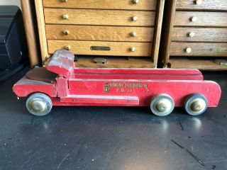 Vintage Wooden Toy Fire Truck Hook & Ladder Buddy L? Parts/repair/restore 2