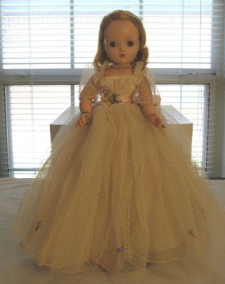 Vintage 1957 Madame Alexander Cissy 20 " Doll Pink Dot Formal Gown 2160 1950s 50