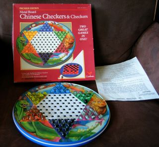 Vintage Metal Premier Edition Chinese Checkers Game Cardinal 1994 No.  178