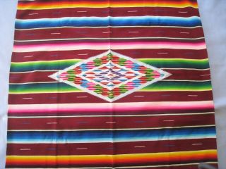Mexican Saltillo Blanket Vintage Serape Wool Rug 44 " X 88 "