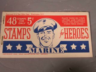 Wwii Stamps For Marine Heroes,  1942 Booklet Of Stamps,  36 Stamps /
