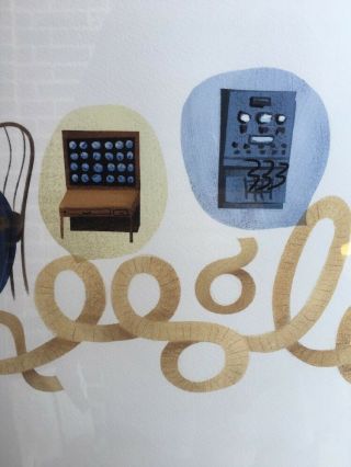 RARE Google Doodle 2013 Ada Lovelace 1st Woman Computer Programmer Framed Print 5