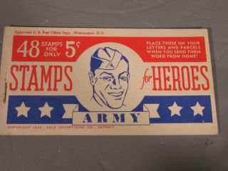 Wwii Stamps For Army Heroes,  1942 Booklet Of Stamps,  36 Stamps /
