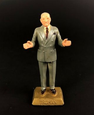 Vintage 1960s Marx Hand Painted Harry Truman 33rd Us President 2.  75 " Figurine