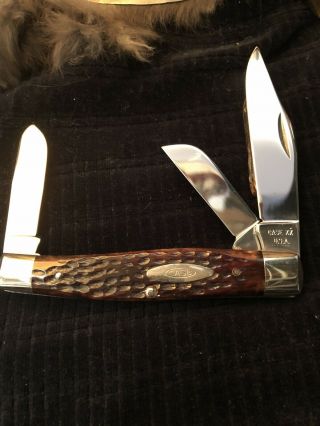Vintage Case Xx 6375 Red Bone Stockman Pocket Knife Knife 7 Dot 1973