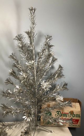 Vintage Pom Pom The Sparkler Aluminum Christmas Tree 4 Foot W/43 Branches