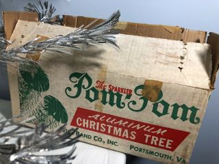 Vintage Pom Pom The Sparkler Aluminum Christmas Tree 4 Foot w/43 Branches 5