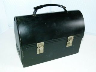 Vintage Black Metal Lunch Box Made In Canada By Gsw