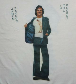 Vintage James Taylor 1976 " In The Pocket " Promo Long Sleeve T - Shirt Size Large
