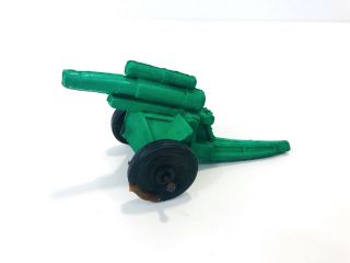 Vintage Auburn Rubber Mobile Artillery Cannon Gun - Green Rubber - 3.  75”