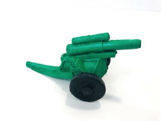 Vintage Auburn Rubber Mobile Artillery Cannon Gun - Green Rubber - 3.  75” 2
