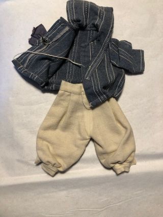 Adorable Antique/Vintage 2pc Nautical Linen Wool Mariner Boy Doll Fashion 4