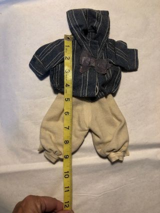 Adorable Antique/Vintage 2pc Nautical Linen Wool Mariner Boy Doll Fashion 5