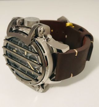 Invicta Crossbar Lefty Quartz Chronograph Leather Strap Watch